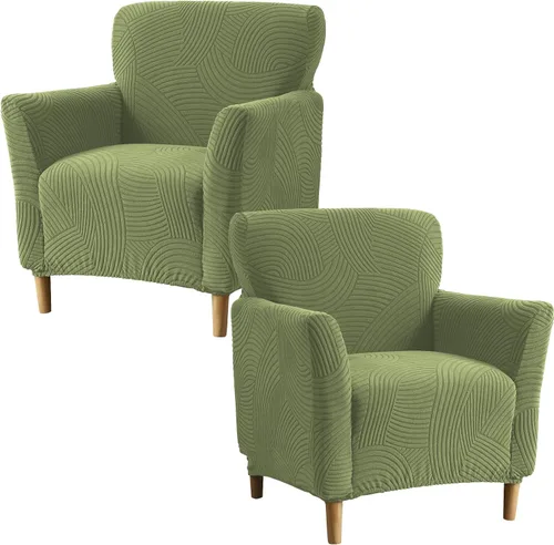 Vista 29 de Fundas elásticas para sillón, fundas estampadas para silla de banquete con brazos, fundas suaves para silla de sala de estar, protector de muebles