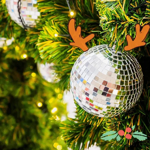 Vista 5 de Bola de discoteca de espejo de 8 pulgadas, bola de discoteca colgante fresca y divertida para decoraciones de fiestas grandes, diseño de fiesta
