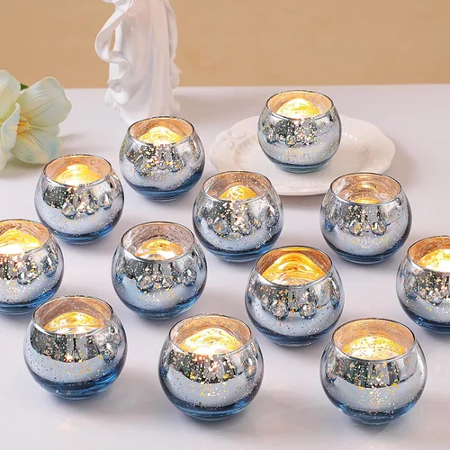 Vista 21 de LETINE 6 portavelas votivas moradas, tamaño votivo estándar para velas votivas regulares, soporte para velas de té para decoración del hogar Púrpura