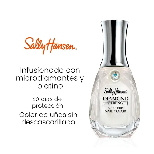 Vista 4 de Sally Hansen Diamond Strength, diamantes, crecimiento de uñas, capa protectora, transparente, esmalte de uñas gris brillante