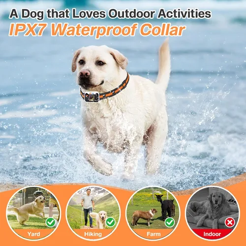 Vista 4 de Collar para perro con GPS con 3 modos de corrección, sistema inalámbrico de valla para perro con apertura al aire libre IPX7 impermeable