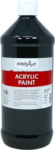 Vista 44 de Handy Art Pintura acrílica, juego de 12 colores, botellas de 16 onzas, acrílico líquido para estudiantes semibrillante, consistencia de flujo