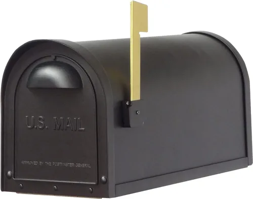 Vista 7 de Buzón clásico con poste de aluminio, buzón negro con poste Ashland - SCC-1008_SPK-600-BLK