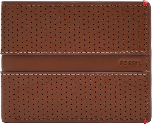 Vista 21 de Fossil Billetera plegable de cuero para hombre con ventana de identificación abatible para hombres