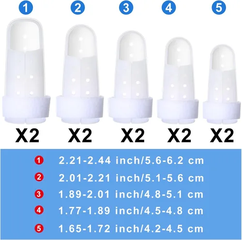 Vista 2 de Pangda 10 piezas de férula de dedo mazo soporte de dedo soporte de férula de plástico protector de soporte para inmovilizador ajustable