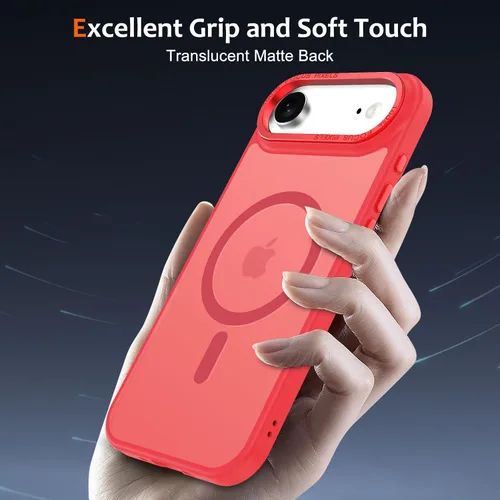 Vista 747 de Anuck - Funda magnética para iPhone 11 compatible con MagSafe, carcasa trasera mate translúcida dura, borde de TPU, delgada, resistente a impactos
