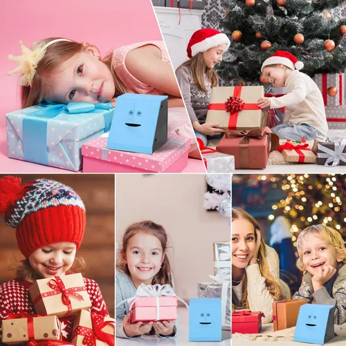 Vista 9 de Banco de ahorro para comer monedas, con pilas, caja de ahorro de dinero para niños de 3 años en adelante, para niños, niñas, adultos, Navidad