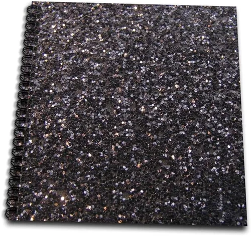 Vista 2 de 3dRose db_112926_3 - Mini bloc de notas femenino femenino con purpurina negra de textura brillante Glam mate brillante y glamuroso elegante