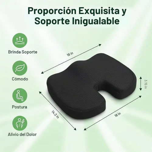 Vista 3 de Cojín de asiento de gel para asiento largo de cadera para asiento de coche de oficina