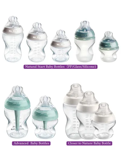 Vista 7 de 6 pezones de silicona para botellas Tomme Natural Start anticólicos y botellas anticólicos avanzadas, botella Closer to Nature, flujo lento