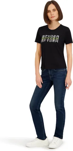 Vista 4 de Spyder Camiseta de manga corta con estampado de diamantes de imitación para mujer Negro