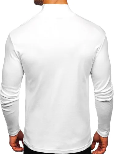 Vista 2 de Rela Bota Suéter de manga larga con cuello alto para hombre, diseño básico, elástico, ajustado