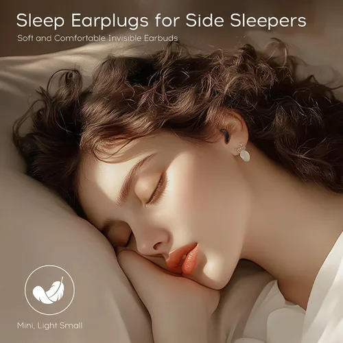 Vista 2 de Sleep Earbuds Bluetooth 6.0 for Side Sleepers, Mini Invisible Silicone Sleep Earbuds, Noise Blocking Sleeping Headphones, Hidden Earbuds with LED