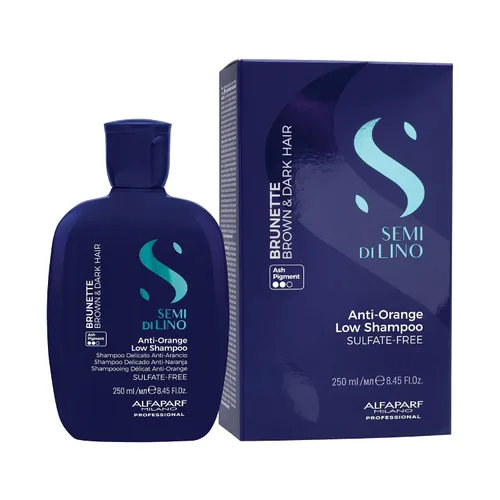 Vista 6 de ALFAPARF MILANO Semi di Lino - Champú azul para cabello moreno, castaño, castaño y oscuro, champú anti naranja, sin sulfato, elimina el latón