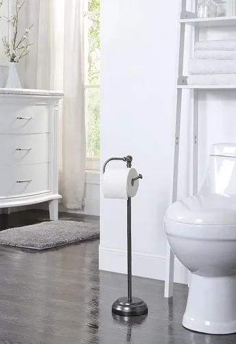 Vista 2 de SunnyPoint Clásico Soporte Independiente para Rollos de Papel Higiénico de Baño (Negro Níquel)
