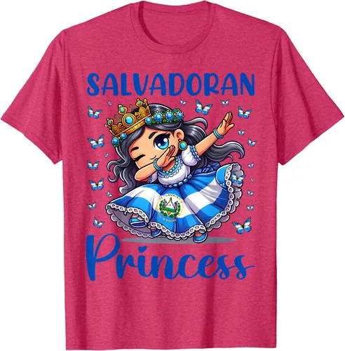 Vista 31 de Camiseta de princesa salvadoreña dabbing para niñas y niños