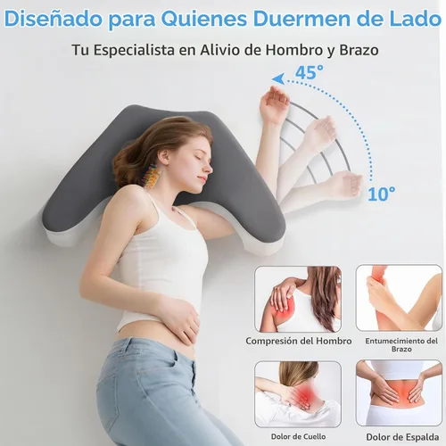 Vista 2 de Almohada para dormir de lado para aliviar el dolor de hombro, almohada