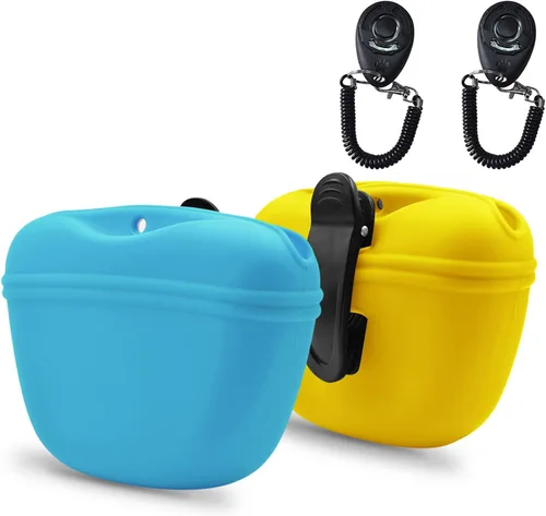 Vista 22 de AUDWUD - Bolsa de silicona para perros con cierre magnético con clip seguro Upgraded clip keeps your treat pouch secure during training.Magnetic