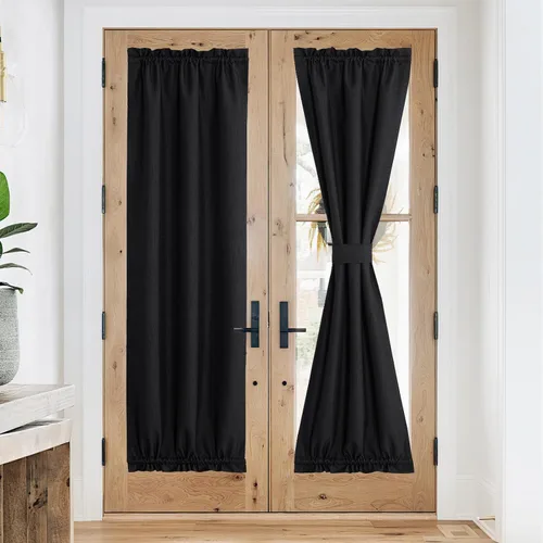 Vista 47 de NICETOWN Cortinas de Lino para Puerta Lateral - Cortinas Opacas con Aislamiento Térmico para Puerta Delantera Francesa para Sombra Pequeña