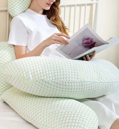 Vista 5 de Almohada de embarazo, almohada desmontable en forma de U, almohada de lactancia y maternidad para espalda, caderas, piernas y vientre para mujeres