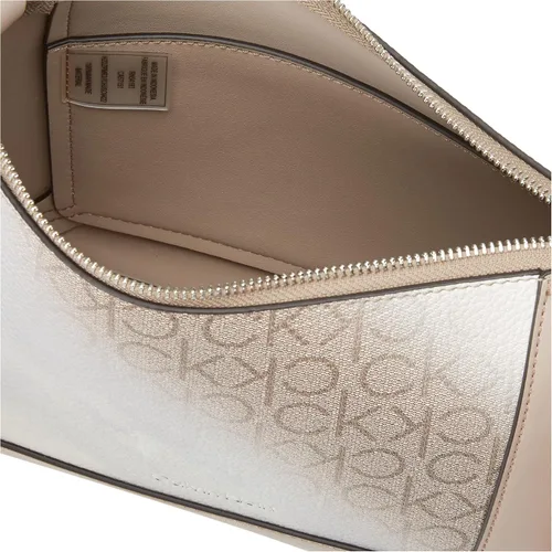 Vista 7 de Calvin Klein Quinn - Bolso de hombro con cremallera superior, neutro, multirayas, Multi rayas neutrales