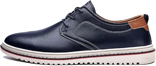 Vista 2 de Zapatos Oxford de vestir casuales para hombre, zapatos de negocios de moda, pies anchos, zapatos con cordones para negocios, oficina, boda