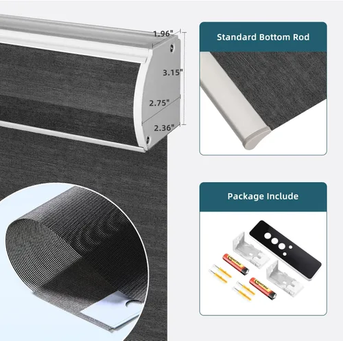Vista 7 de Persiana enrollable motorizada de filtrado de luz funciona con HomeKit, Alexa, Google, persianas inteligentes 50% opacas para ventanas con motor
