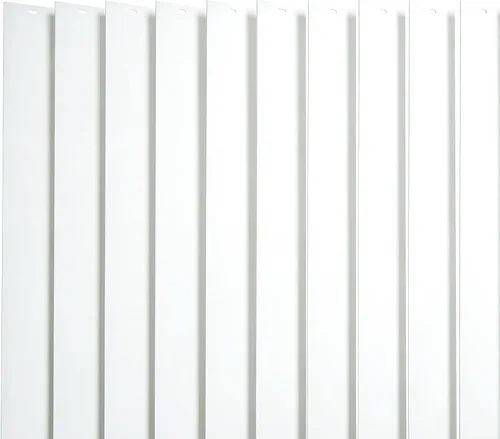 Vista 6 de Listón de PVC vertical de repuesto blanco curvado liso de 82.5" x 3.5" (Paquete de 5)