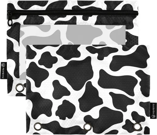 Vista 8 de Estuche para lápices de fresas rosas para carpetas de 3 anillas, estuche para lápices, bolsa de maquillaje con ventana transparente para almacenar