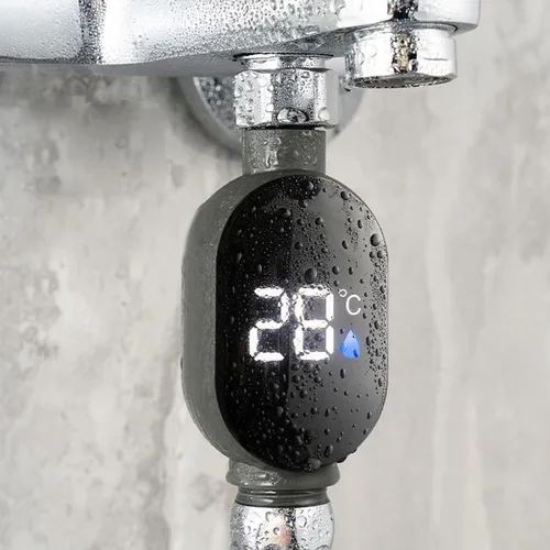 Vista 2 de Medidor de temperatura de ducha Medidor de pantalla digital LED Termómetros de agua para el hogar Termostato de baño Medidor de ducha