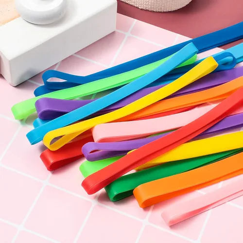 Vista 6 de 30 bandas de goma de silicona para planificar, bandas elásticas coloridas para envolturas de bolsas, cuadernos, ejercicio al aire libre, resistente