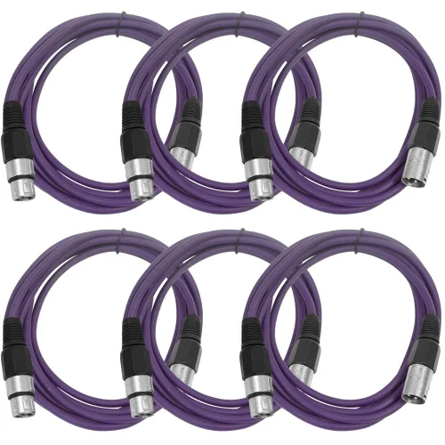 Vista 64 de SEISMIC AUDIO - SAXLX-2 - Paquete de 6 cables de conexión XLR macho a XLR hembra de 2 pies - Equilibrados - Cables de conexión de 2 pies