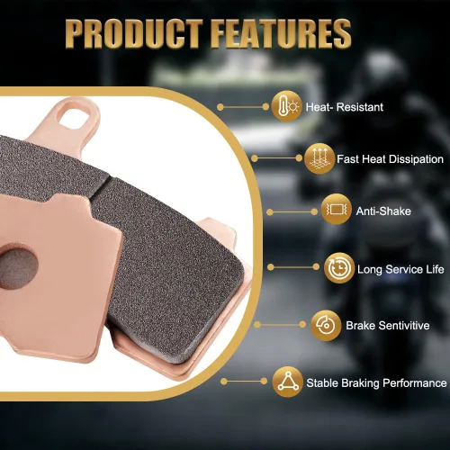 Vista 4 de S SYUU Juego de pastillas de freno para motocicleta de metal sinterizado, delanteras y traseras, resistentes al calor, compatibles con Yamaha MT-07