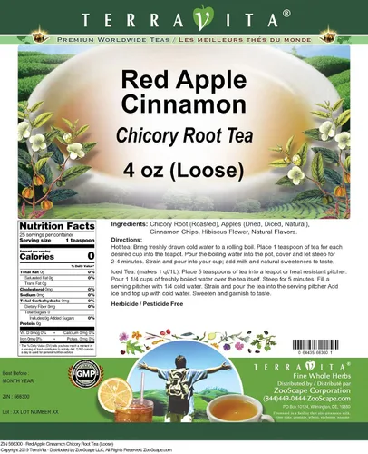 Vista 2 de Té de raíz de achicoria de canela y manzana roja (suelto) (4 oz, ZIN: 566300)