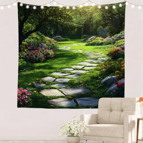 Vista 64 de Batmerry Abstract Repeat Polyester Tapestry, Tiled Directional Lightweight Wall Hanging High-Definition Print Backdrop For Dorm Room Bedroom Living