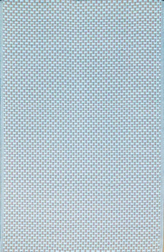 Vista 9 de Mad Mats® Alfombra geométrica para exteriores, tapete de plástico reversible (4 x 6 pies, tejido de cesta, piedra blanca)