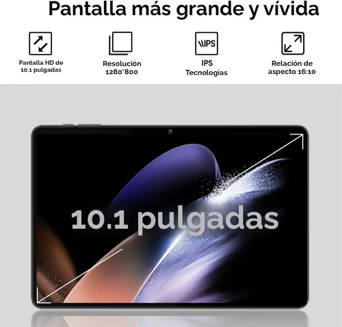Vista 4 de aiprotablet Tableta 10 pulgadas Android 15 Tablets, 12GB RAM 64GB ROM 1TB Expand, procesador Quad-Core, pantalla táctil LCD 1280x800, WiFi 5, cámara