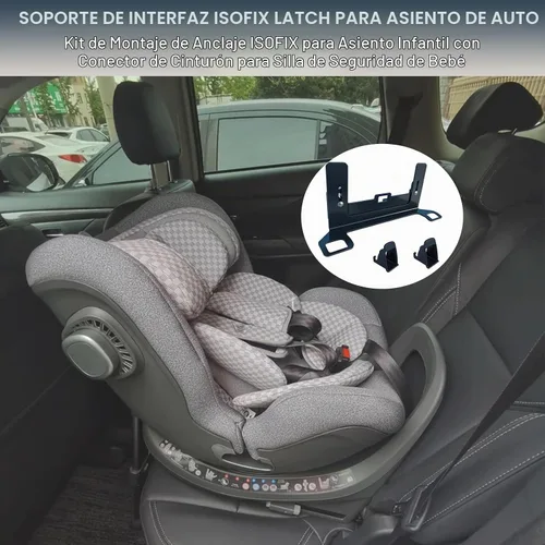 Vista 2 de ISOFIX - Soporte de interfaz universal para asiento de automóvil, kit de montaje de anclaje de asiento infantil ISOFIX con conector de cinturón