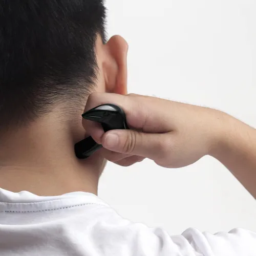 Vista 3 de Herramienta de masaje de punto de activación de tejido profundo, piedra bian natural, terapia de raspado de acupuntura Gua Sha, reflexología