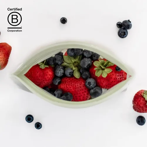 Vista 7 de Lotus Bolsas de silicona reutilizables para almacenamiento de alimentos, sin BPA, aptas para microondas y lavavajillas, bolsas de silicona