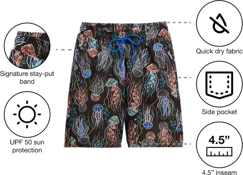 Vista 4 de TomboyX Pantalones cortos de natación con forro de 9 pulgadas, traje de baño deportivo inferior de tiro medio, protección solar UPF 50 (XS-6X)