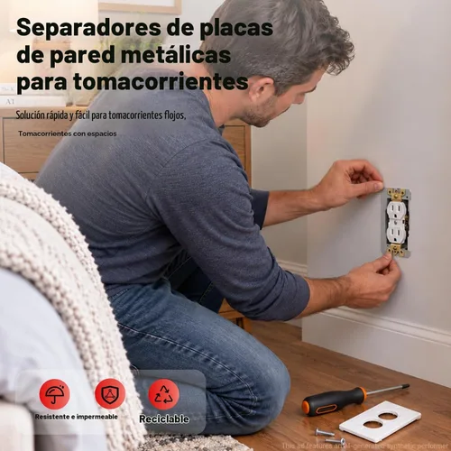 Vista 2 de Espaciador de placa de pared,Separadores de salida para caja eléctrica 20PZAS