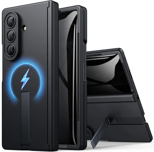 Vista 14 de BXYJY Funda para Samsung Galaxy Z Fold 7 con soporte, protector de pantalla frontal, protección de bisagra, delgada y resistente, cubierta dura