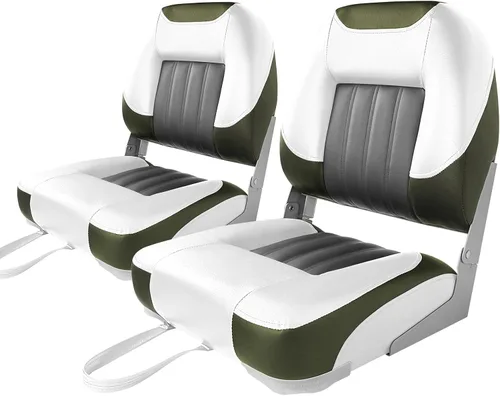 Vista 13 de XGEAR Asiento de barco de lujo con respaldo bajo/alto, asiento plegable para barco de pesca