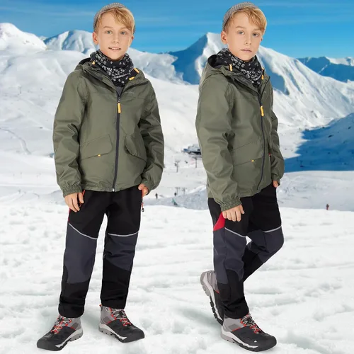 Vista 9 de Toomett Pantalones cargo de nieve para niños, niñas y niños al aire libre con forro polar suave Shell senderismo pesca esquí pantalones aislados
