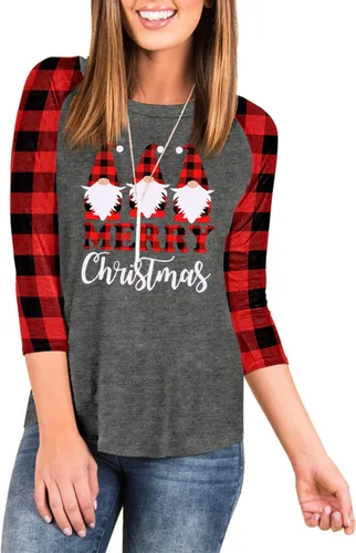 Vista 2 de Infitty- Camiseta de manga 34, estilo raglán, béisbol, con estampado a rayas tipo túnica, para mujer