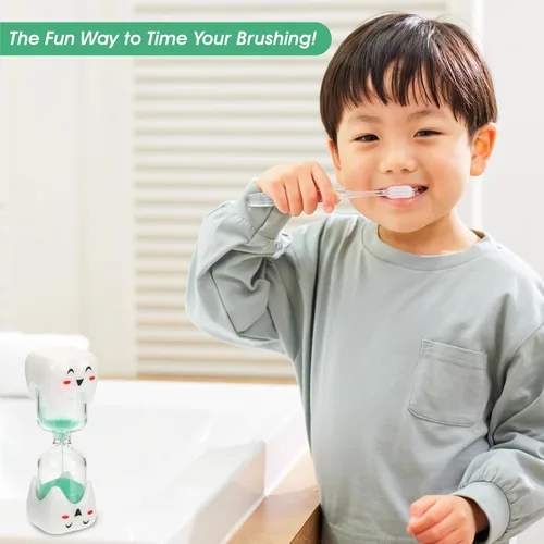 Vista 5 de Temporizador de Arena de 2 Minutos para Cepillo de Dientes para Niños - Paquete Grande Individual Reloj de Arena Sonriente