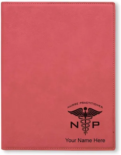 Vista 8 de Bloc de notas pequeño de 7 x 9 pulgadas, enfermera practicante NP, grabado personalizado incluido (negro con plata)