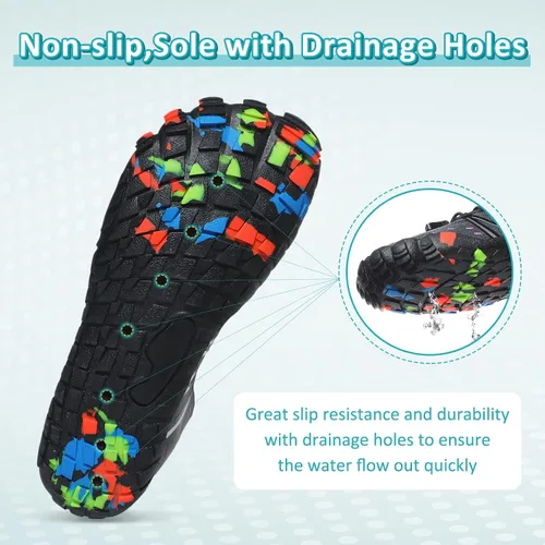 Vista 5 de ziitop Zapatos de agua para hombres y mujeres, para playa, descalzos, natación, escalada, piscina, calcetines, antideslizantes, transpirables
