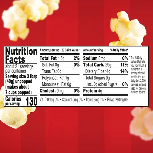 Vista 2 de Orville Redenbacher Color Blanco maíz palomitas Frasco de maíz Gourmet 30 oz